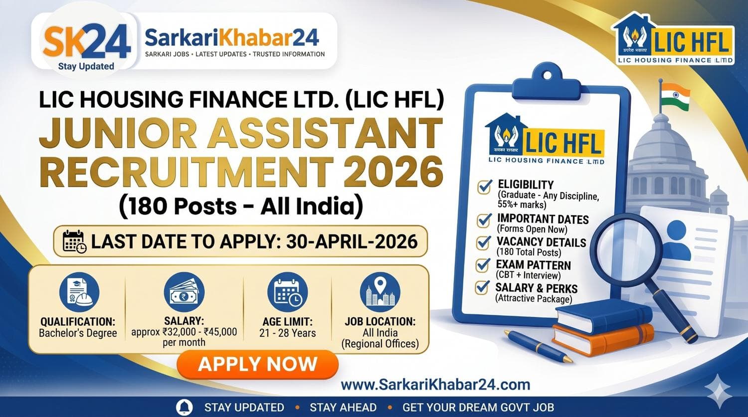LIC HFL Junior Assistant Recruitment 2026: Apply Online for 180 Vacancies
