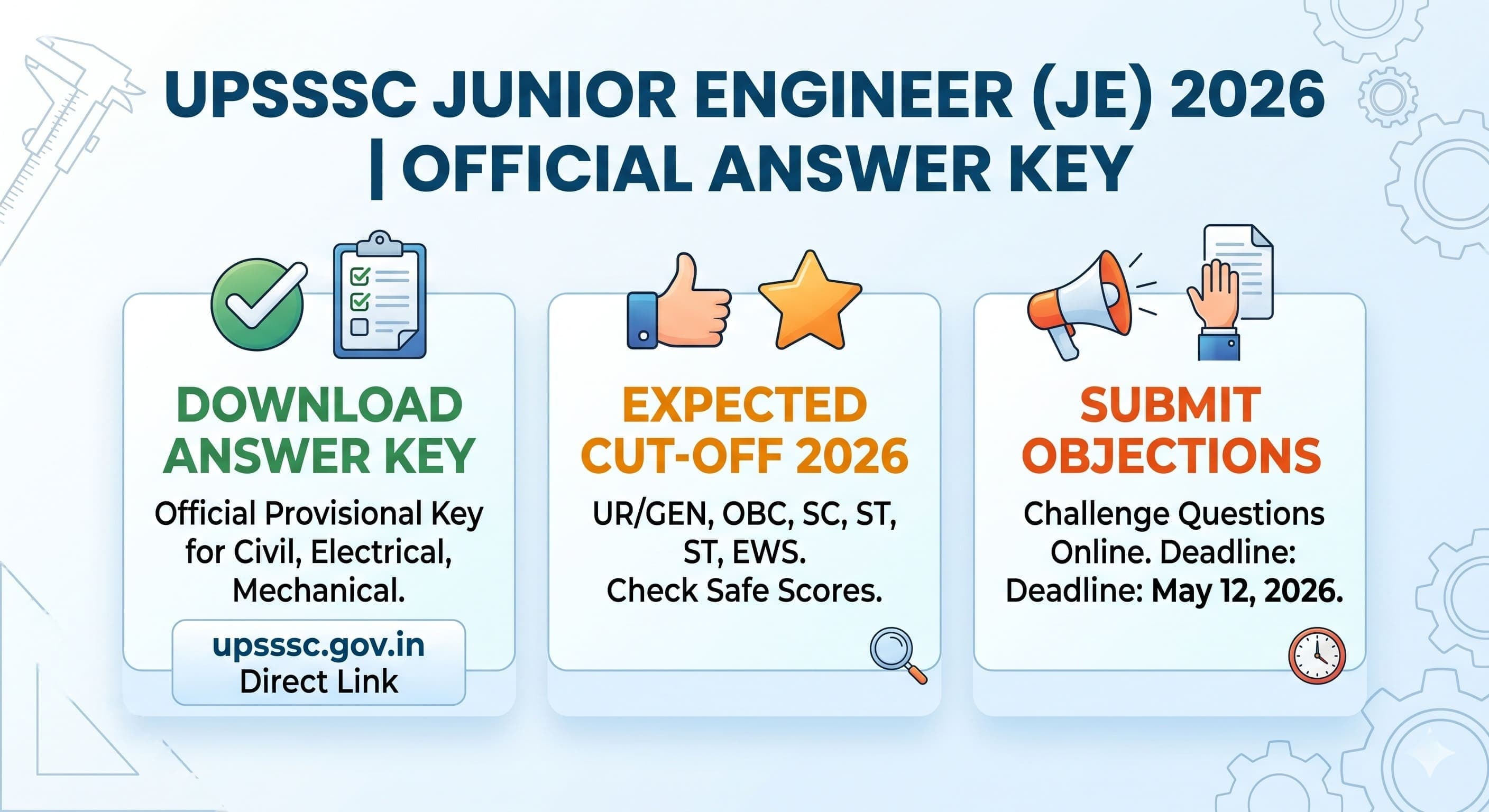UPSSSC Junior Engineer Answer Key 2026: Check Marks & Cut-Off